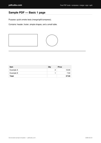 Pdfcuibu sample basic 1 page