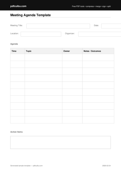 Pdfcuibu template meeting agenda